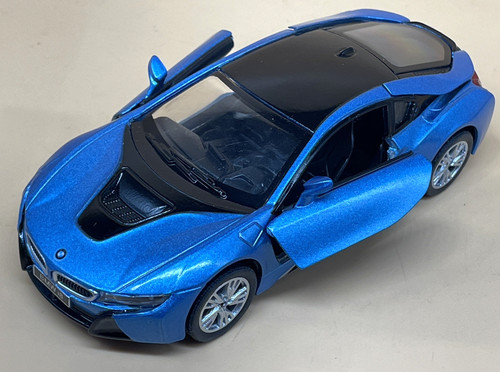 Kinsmart bmw blau 36 pull - blau, 1:36